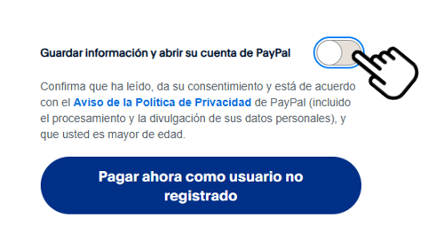 Desactivar creación de cuenta